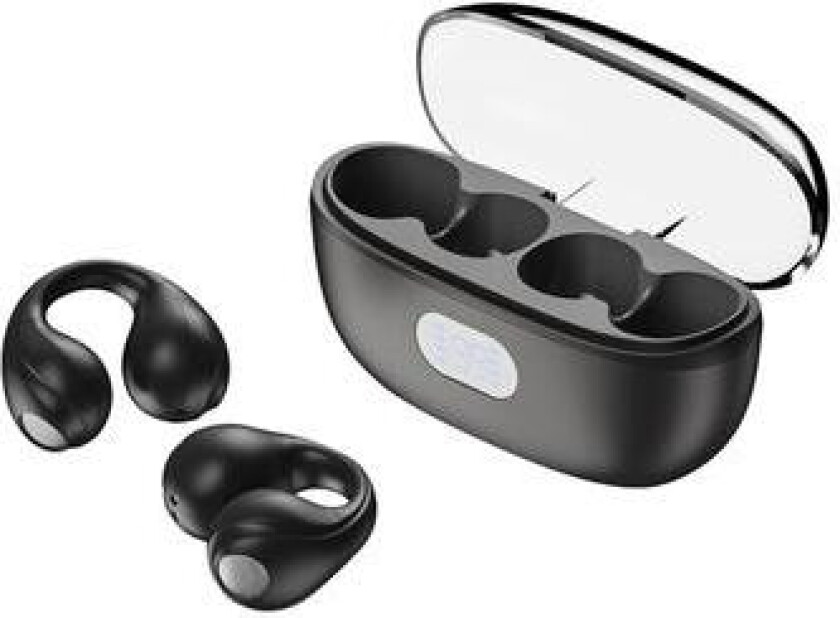 XUNDD X18 TWS Clip-on hodetelefoner V5.3 Bluetooth Air Conduction Open Earphones Trådløse sportshodetelefoner med ørekrok - svart