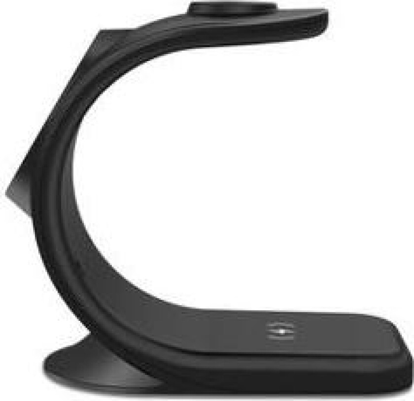 3 i 1 C-formet smartklokke-telefon trådløs lader for iPhone Apple Watch AirPods - Svart