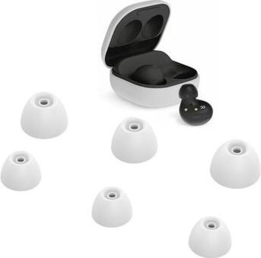 6 stk. utskiftbare ørepropper med myke silikondeksler til Samsung Galaxy Buds2 - hvit