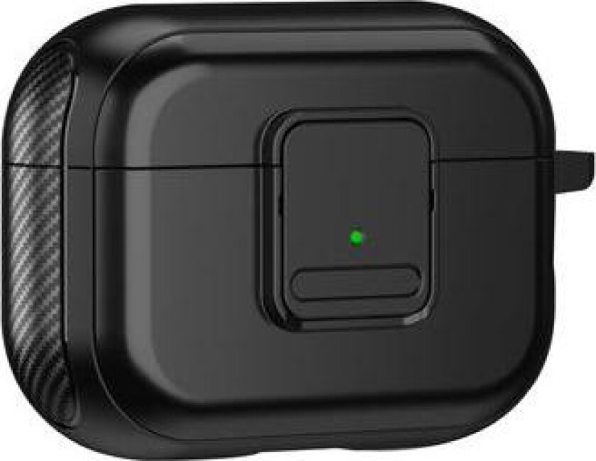 Magnetisk etui til Apple AirPods Pro, TPU-deksel med karabinkrok og spennedesign for Bluetooth-øretelefoner - svart