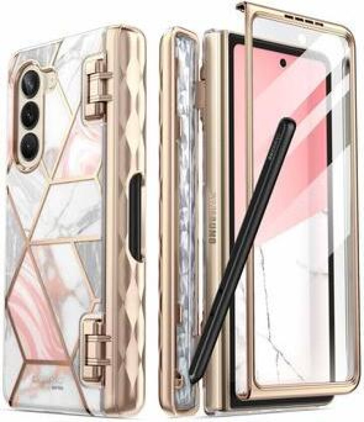Samsung Galaxy Z Fold5 Supcase Cosmo Hybrid-deksel - Marmor