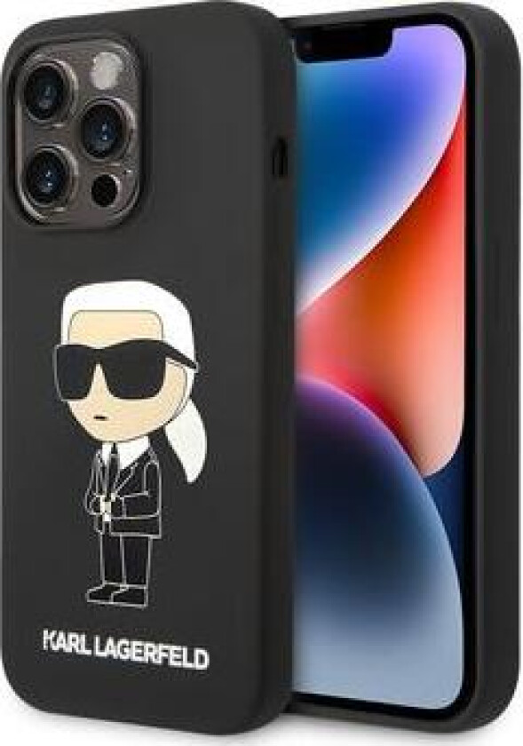 iPhone 15 Pro Karl Lagerfeld Ikonik Silikondeksel - Svart