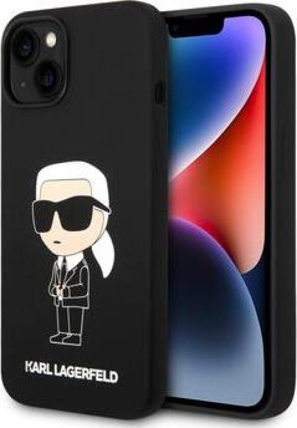 iPhone 15 Karl Lagerfeld Ikonik Silikondeksel - Svart