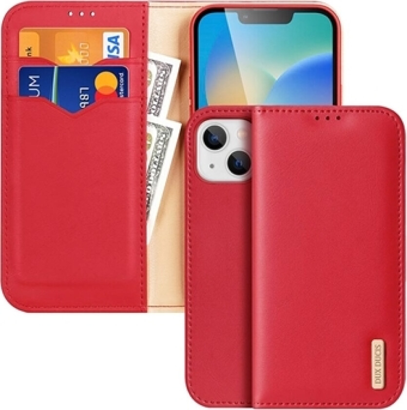 Hivo iPhone 14 Lommebok-deksel I Lær - Rød