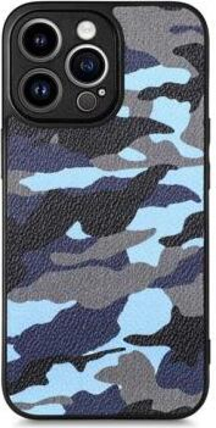 Camouflage Serie iPhone 14 Pro Hybrid-deksel - Blå