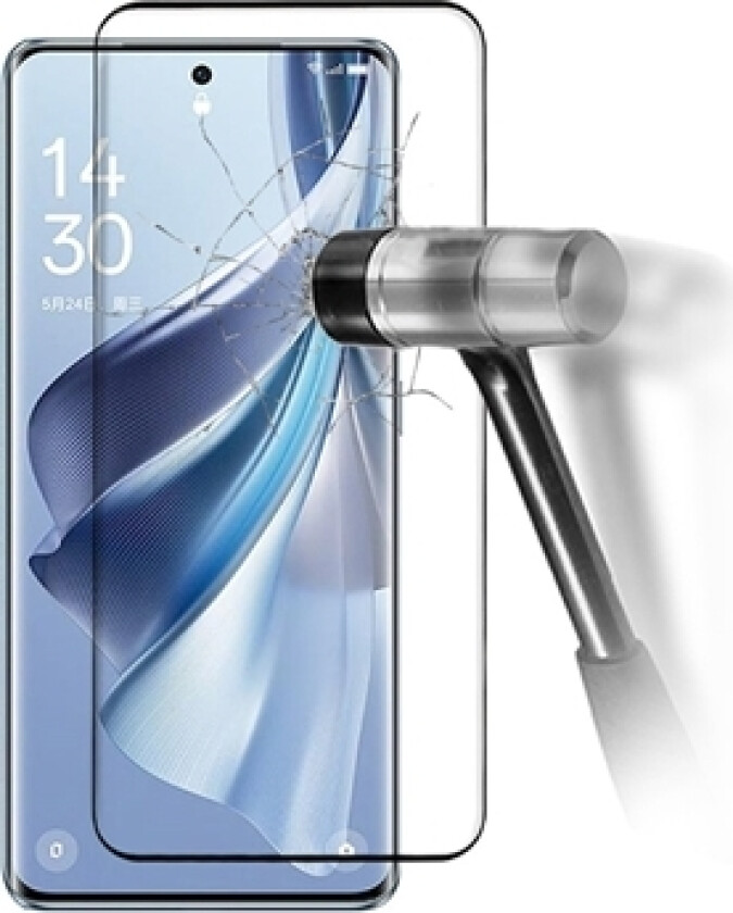 Oppo Reno10 Pro/Reno10 Pro+ Full Cover Skjermbeskyttere Panzerglass - Svart Kant