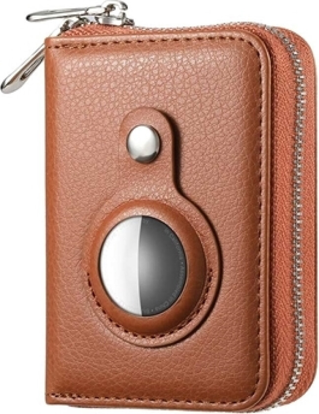Glidelåslommebok Apple AirTag Holder RFID - Brun