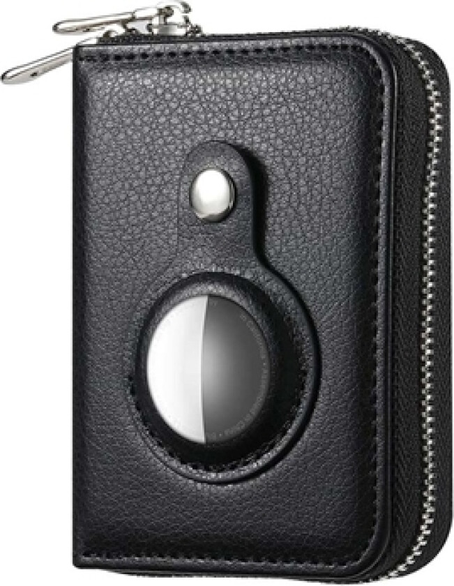 Glidelåslommebok Apple AirTag Holder RFID - Svart
