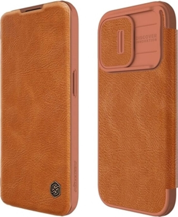 iPhone 15 Pro Max Nillkin Qin Pro Flip-deksel - Brun