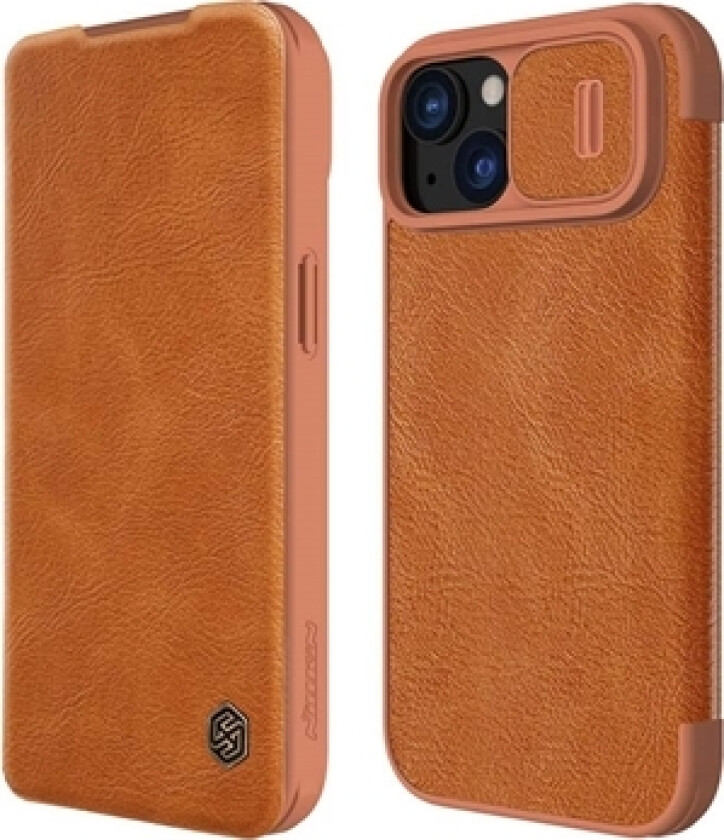 iPhone 15 Nillkin Qin Pro Flip-deksel - Brun