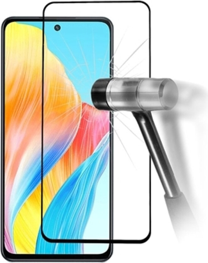 Oppo A98 Full Dekning Skjermbeskyttere Panzerglass - Svart Kant