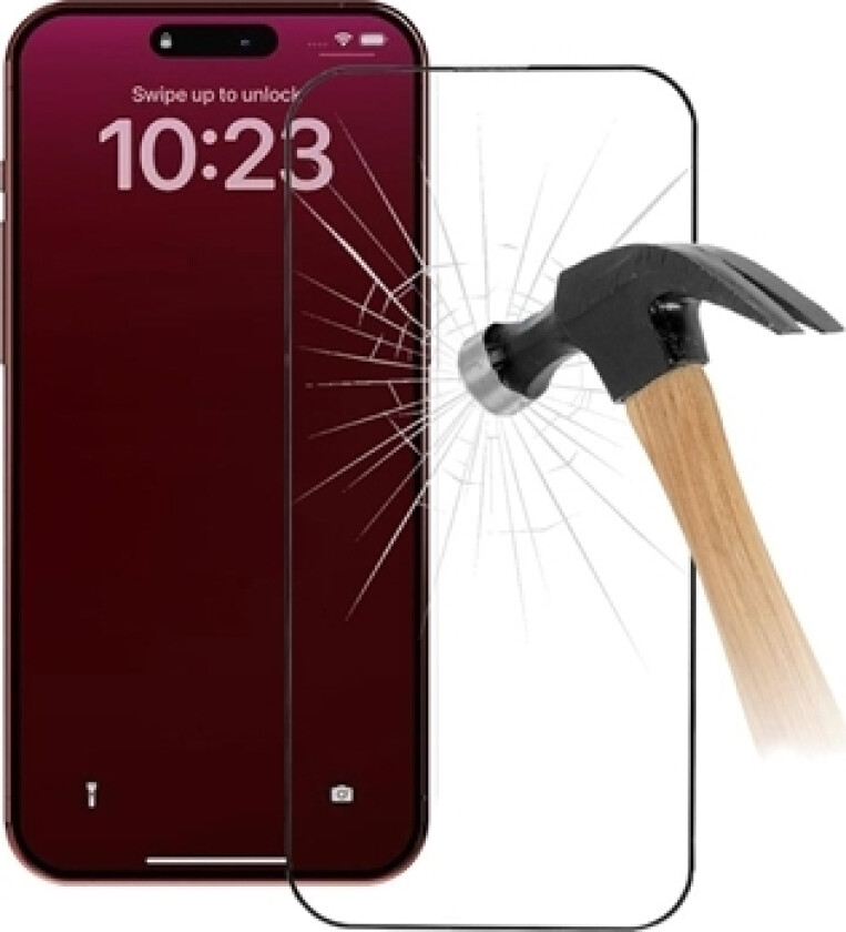 iPhone 15 Pro Max 9D Full Dekning Skjermbeskyttere Panzerglass - Svart Kant