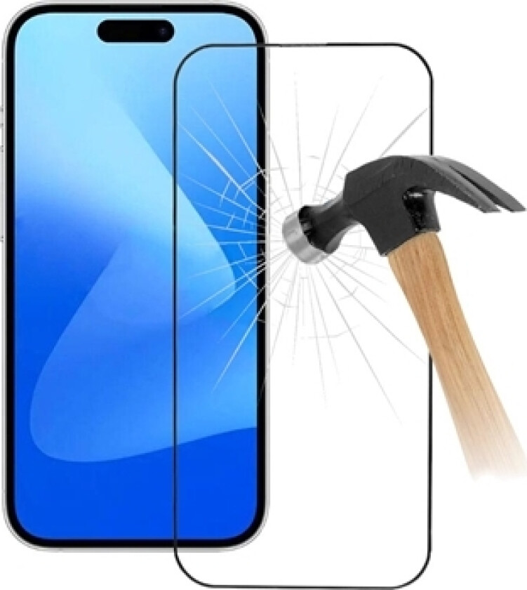 iPhone 15 Pro 9D Full Dekning Skjermbeskyttere Panzerglass - Svart Kant