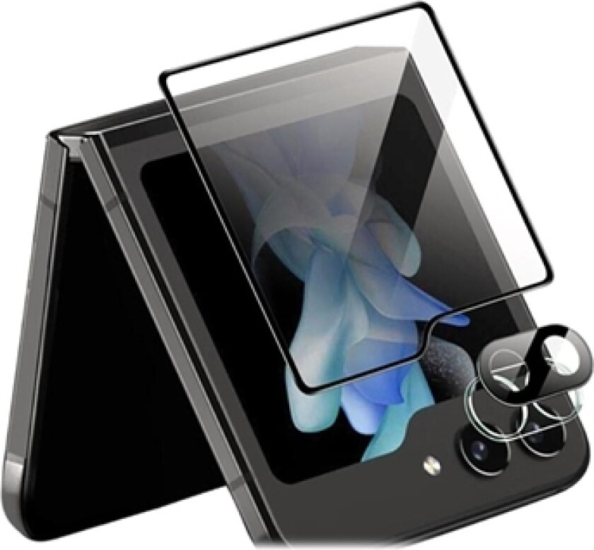 Samsung Galaxy Z Flip5 Imak Herdet Glass Beskyttelsessett - Svart Kant