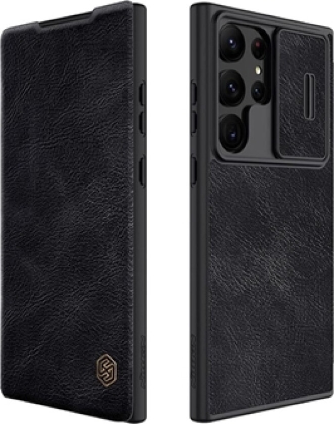 Qin Pro Series Samsung Galaxy S23 Ultra 5G Flip-deksel - Svart