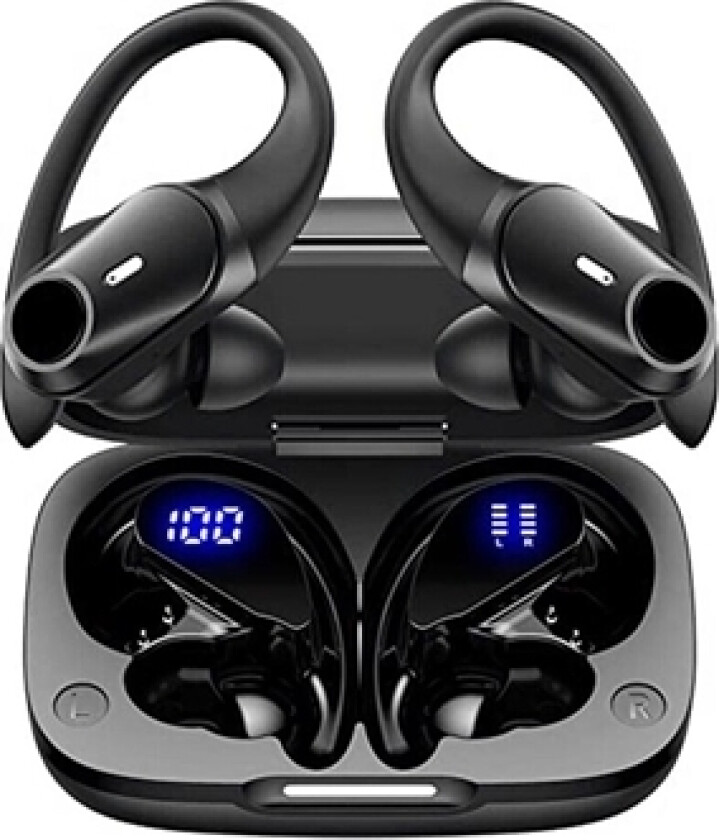 Sports TWS Øretelefoner med Ladeveske T59 - HiFi - Svart