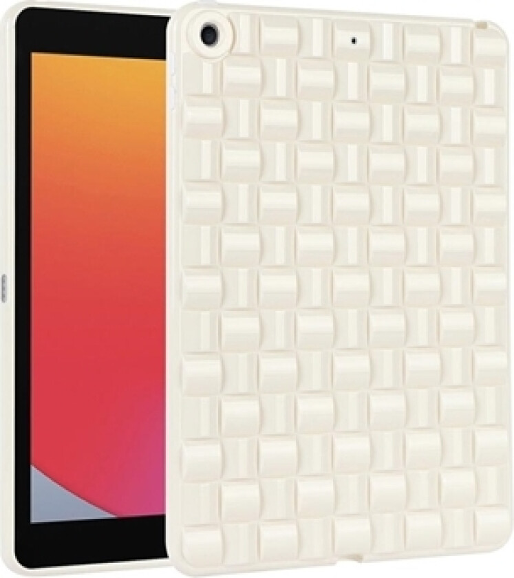 iPad 10.2 2019/2020/2021 Vevd Teksturert TPU-deksel - Hvit