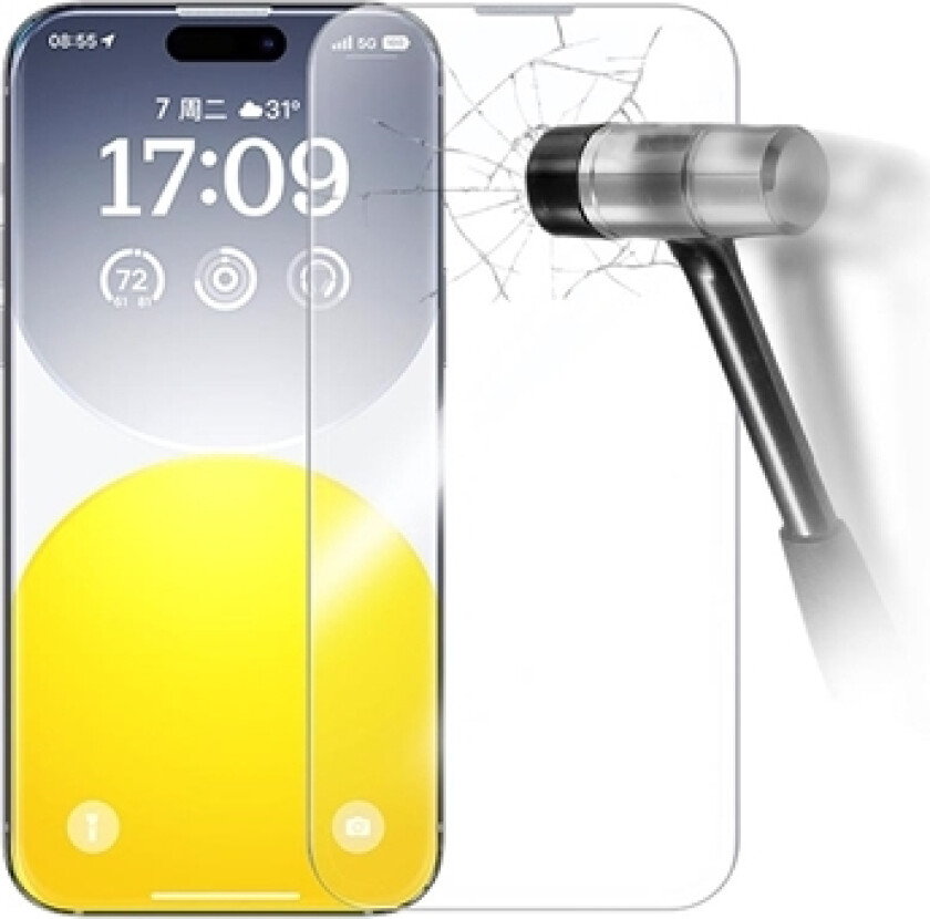 iPhone 15 Pro Max Baseus Diamond Series Skjermbeskytter i Herdet Glass - Gjennomsiktig