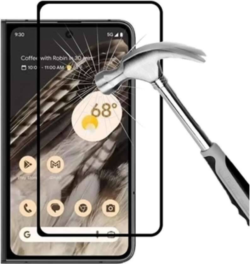Google Pixel Fold Full Cover Ytre Skjermbeskytter - Svart Kant