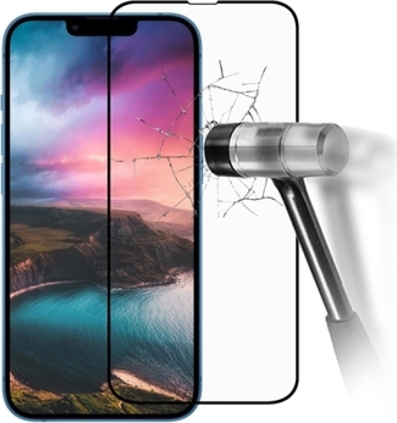 iPhone 13 Pro Max/14 Plus Rurihai Full Cover Skjermbeskyttere Panzerglass - Svart Kant