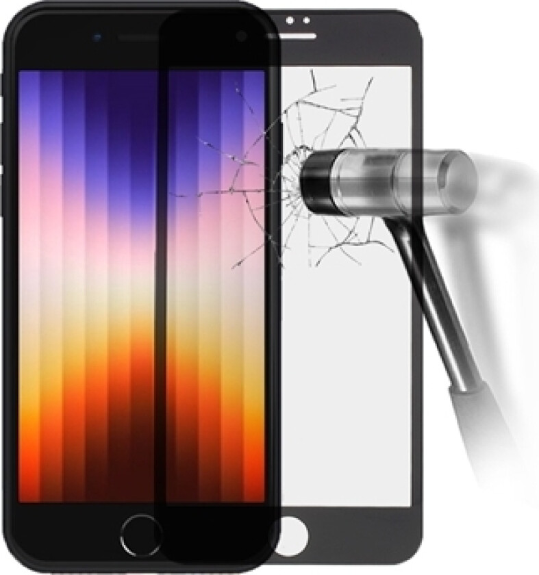 iPhone 7/8/SE (2020)/SE (2022) Full Cover Skjermbeskyttere Panzerglass med Fleksibel Ramme - Svart