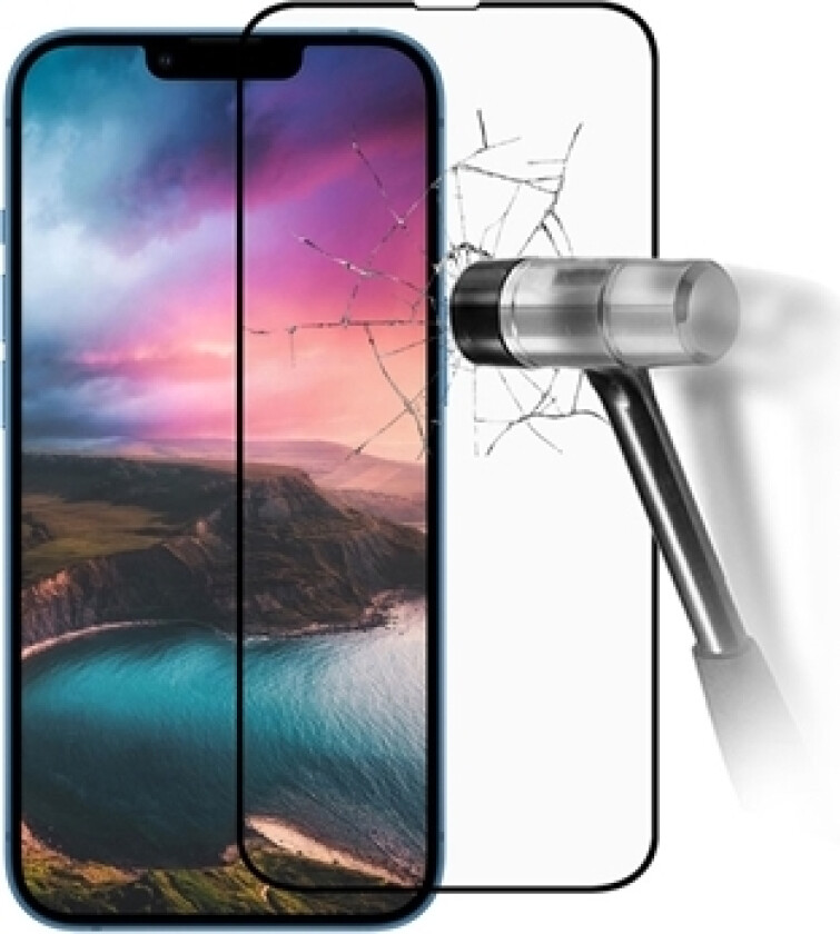 iPhone 14 Rurihai Full Cover Skjermbeskytter - Svart Kant