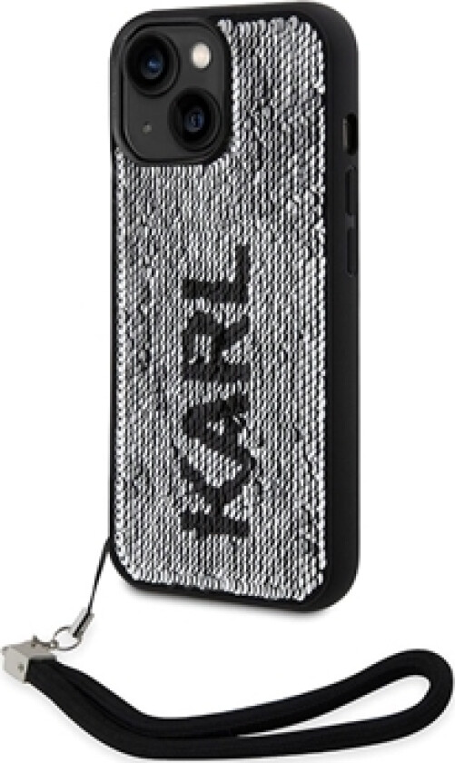 iPhone 14 Karl Lagerfeld Reversible Sequins Deksel - Svart / Sølv