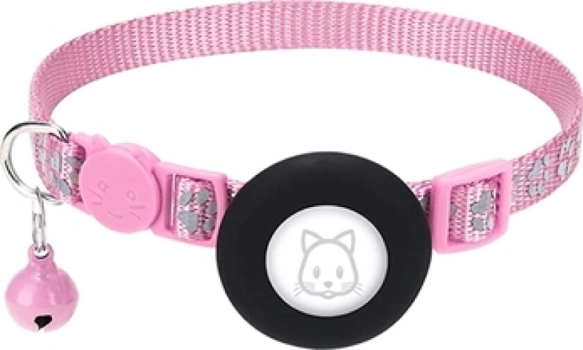 Apple AirTag Silikondeksel med Reflekterende Kjæledyrhalsbånd - Rosa