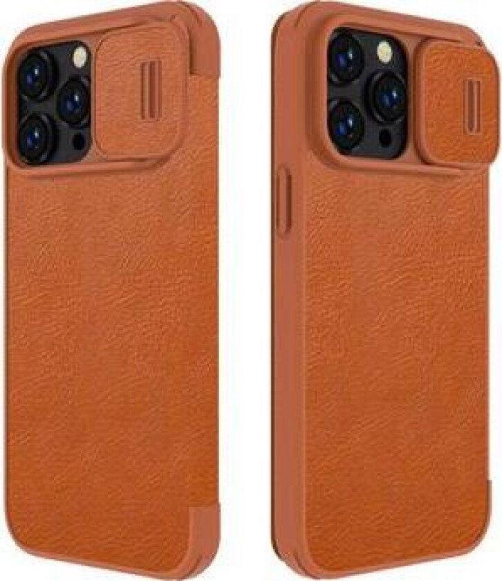 Qin Pro iPhone 14 Pro Max Flip-deksel - Brun