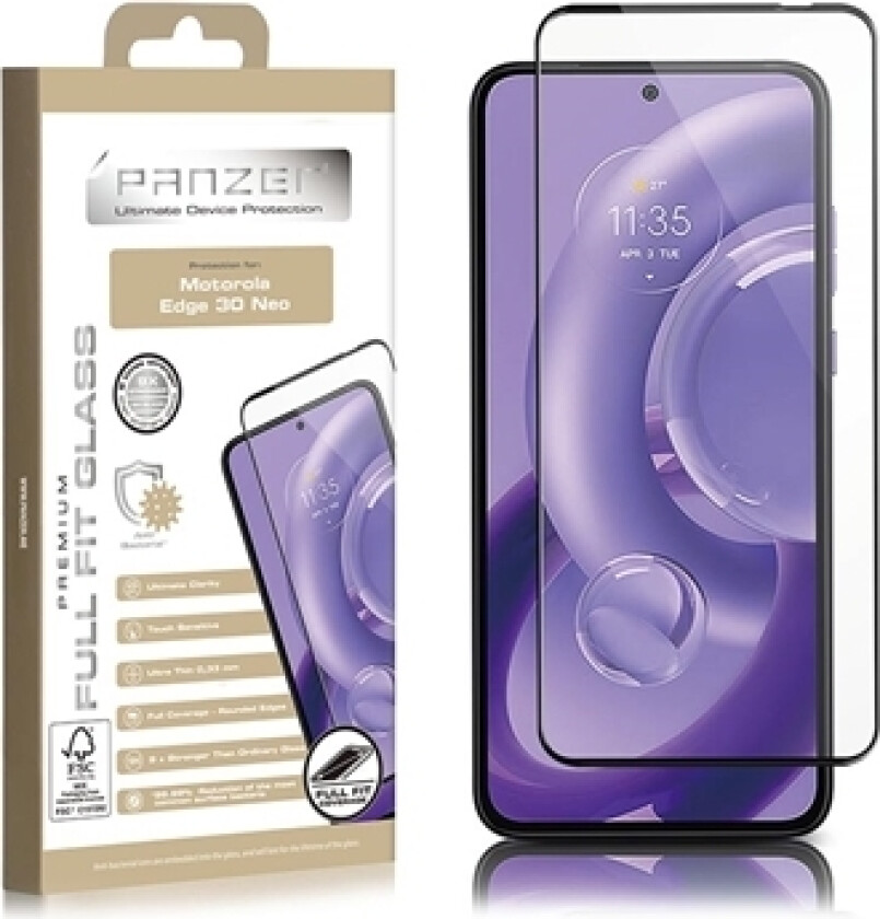Premium Full Fit Motorola Edge 30 Neo Skjermbeskytter - Svart