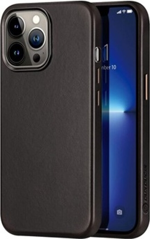 Naples iPhone 13 Pro Lær Belagt Deksel - Svart