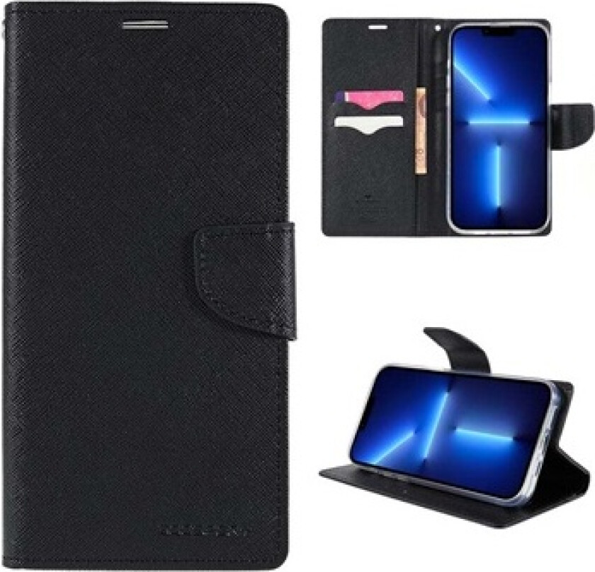 Goospery Fancy Diary iPhone 14 Pro Max Lommebok-deksel - Svart
