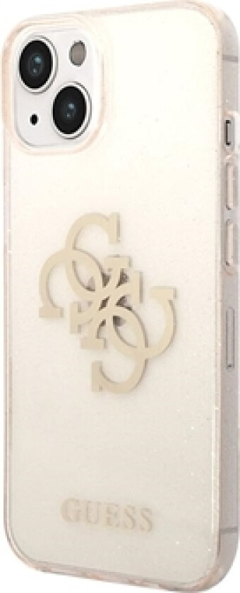 Glitter 4G Big Logo iPhone 14 Plus Hybrid-deksel - Gull