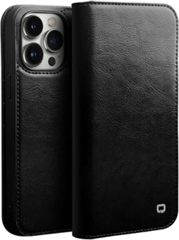 Classic iPhone 14 Pro Lommebok-deksel I Lær - Svart