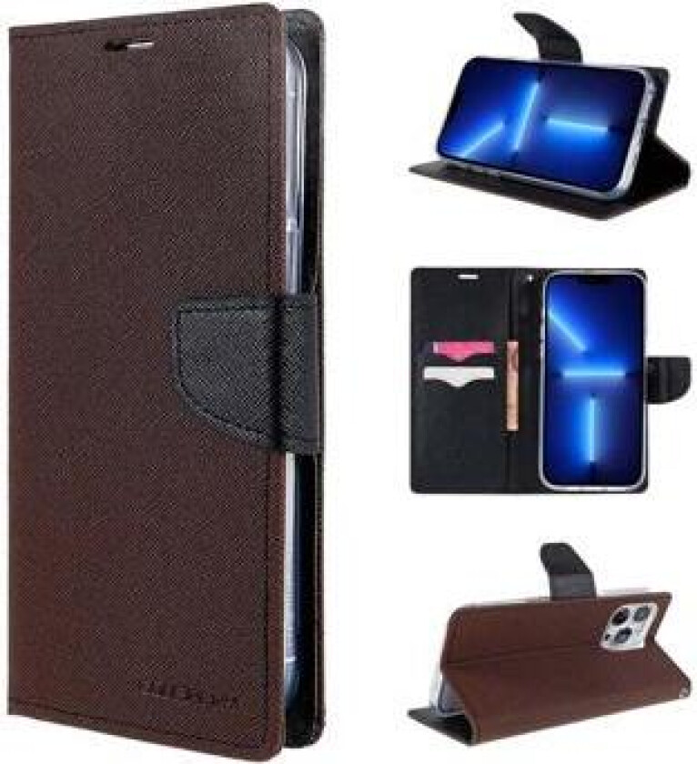 Goospery Fancy Diary iPhone 14 Pro Lommebok-deksel - Brun
