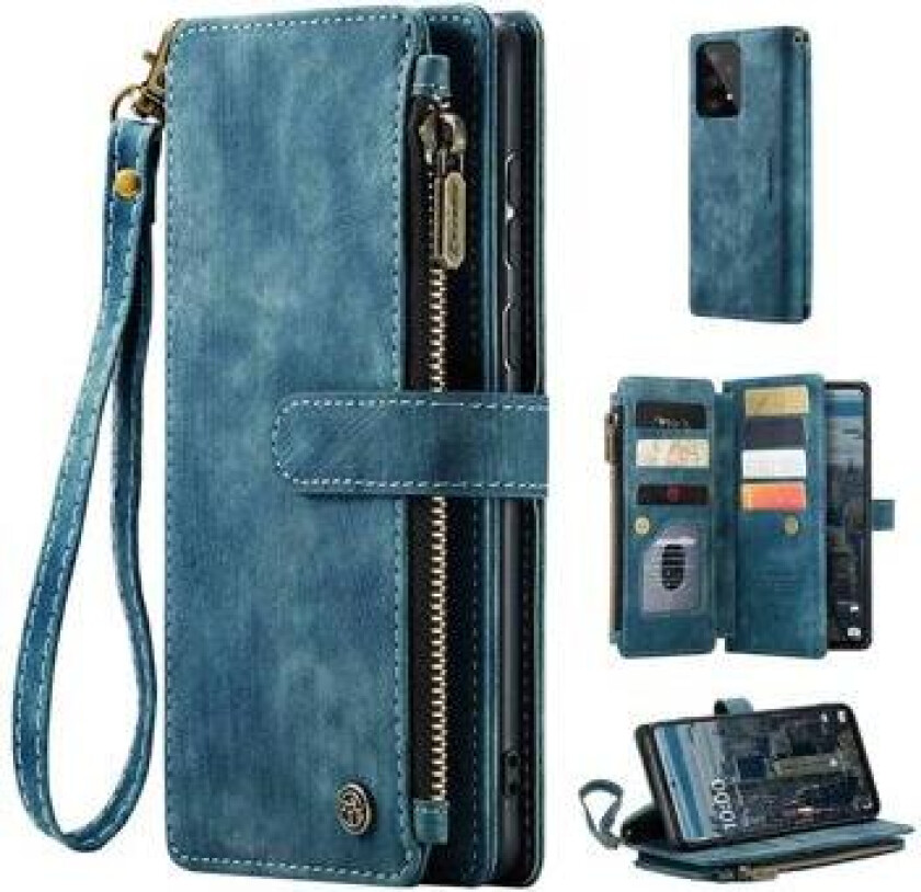 C30 Multifunksjonell Samsung Galaxy A53 5G Lommebok-deksel - Blå