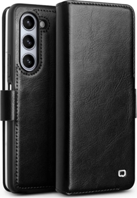 Samsung Galaxy Z Fold5 Qialino Classic Lommebok-deksel I Lær - Svart