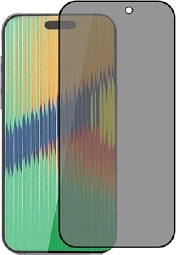 iPhone 15 Pro Privacy Full Cover Skjermbeskyttere Panzerglass - Svart Kant