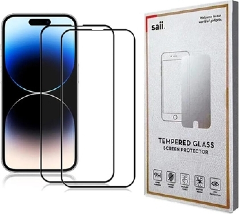 iPhone 15 Pro Max Saii 3D Premium Skjermbeskyttere Panzerglass - 2 Stk.