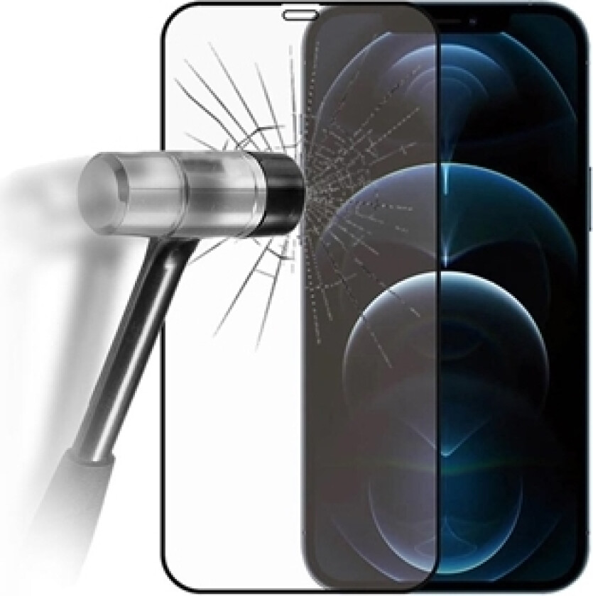 iPhone 12 Pro Max 9D Full Dekning Skjermbeskyttere Panzerglass - Svart Kant