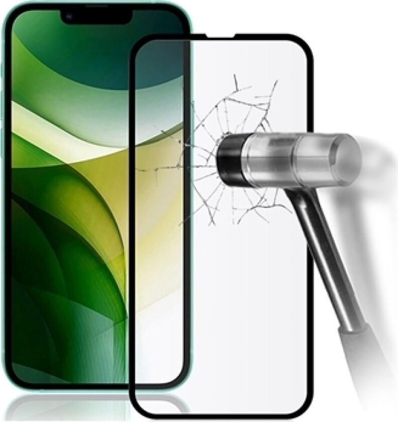 iPhone 13/13 Pro/14 Mocolo Full Dekning Skjermbeskytter - 9H - Svart Kant