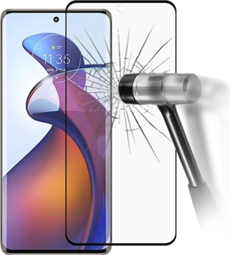 Full Cover Motorola Edge 30 Fusion Skjermbeskyttere Panzerglass - Svart Kant