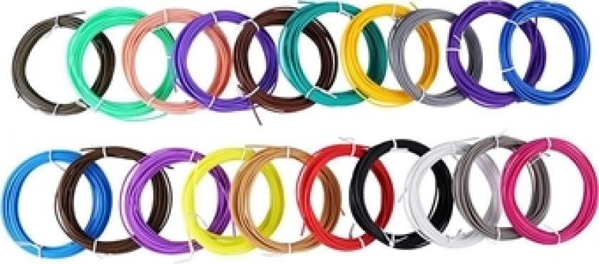 Flerfarget 3D-Penn Filament - 1.75mm / 5m - 20 Ruller