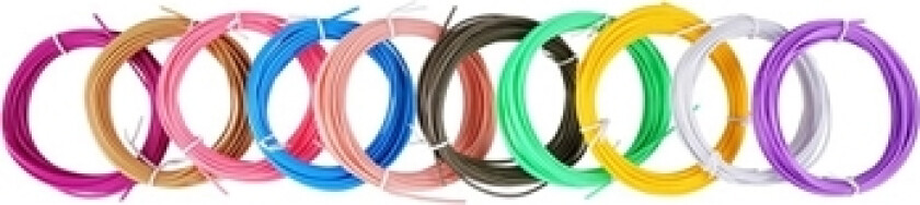 Flerfarget 3D-Penn Filament - 1.75mm / 5m - 10 Ruller