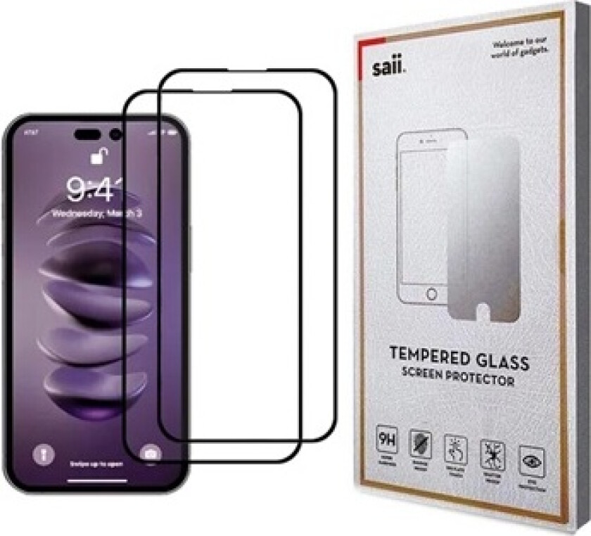 3D Premium iPhone 14 Pro Max Herdet Glass - 2 Stk.