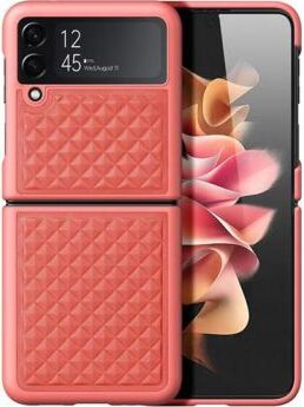 Venice Samsung Galaxy Z Flip4 Lær Belagt Deksel - Rosa
