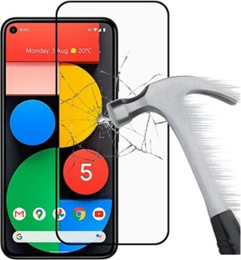 Full Cover Google Pixel 5a 5G Skjermbeskyttere Panzerglass - 9H, 0.2mm - Svart