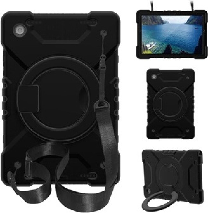 Samsung Galaxy Tab A8 10.5 (2021) Heavy Duty 360 Deksel med Håndrem - Svart