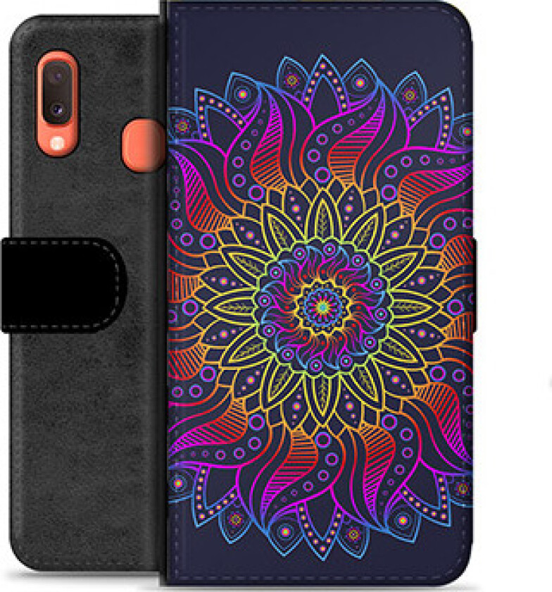 Samsung Galaxy A20e Premium Lommebok-deksel - Fargerik Mandala
