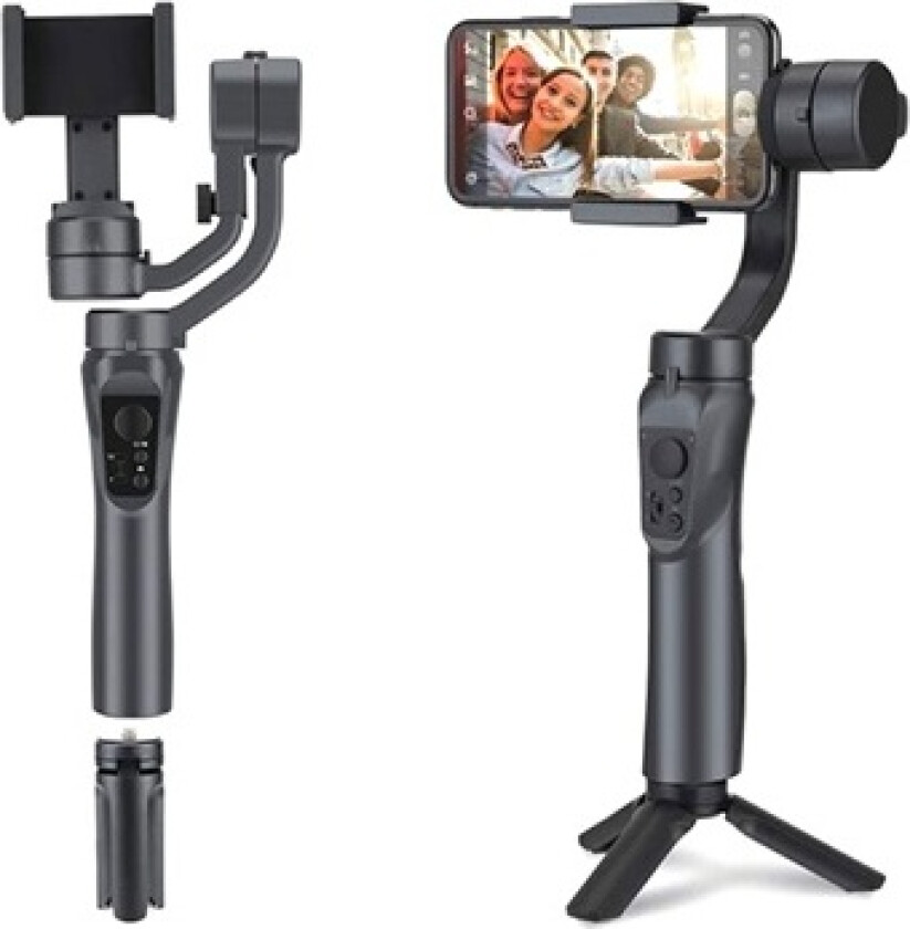 Håndholdt 3-Akset Gimbal Stabilisator F6 med Tripod